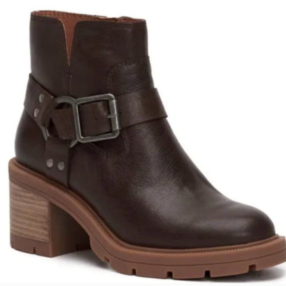 Lucky Brand Slyvin Bootie - CHOCOLATE FARO WAX